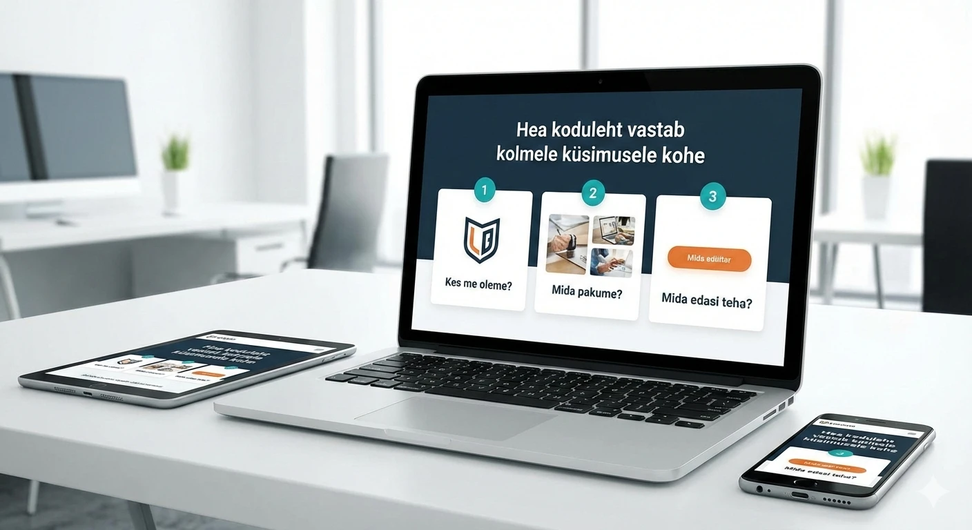 Hea koduleht vastab kolmele küsimusele kohe